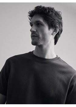 Reserved - Bawełniany t-shirt boxy - ciemnozielony ze sklepu Reserved w kategorii T-shirty męskie - zdjęcie 188407120