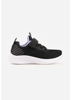 Czarno-Fioletowe Buty Sportowe Sneakersy z Perforacją i Tłoczoną Podeszwą Uriltora ze sklepu born2be.pl w kategorii Buty sportowe dziecięce - zdjęcie 188407124