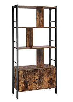 Songmics Regał w kolorze brązowo-czarnym na książki - 74 x 154,5 x 30 cm ze sklepu Limango Polska w kategorii Regały i witryny - zdjęcie 188407473