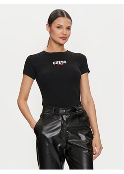 Guess Jeans T-Shirt W4YI64 KA0H1 Czarny Slim Fit ze sklepu MODIVO w kategorii Bluzki damskie - zdjęcie 188408151