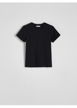 Reserved - Bawełniany t-shirt - czarny ze sklepu Reserved w kategorii Bluzki damskie - zdjęcie 188408751