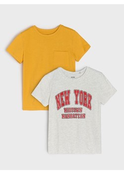 Sinsay - Bawełniana koszulka 2 pack - żółty ze sklepu Sinsay w kategorii T-shirty chłopięce - zdjęcie 188409114