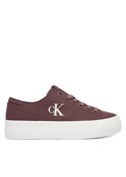 Calvin Klein Jeans Sneakersy Vulc Flatform Low Canvas Mg YW0YW01763 Szary ze sklepu MODIVO w kategorii Buty sportowe damskie - zdjęcie 188410441