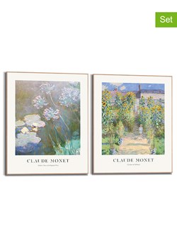 Orangewallz Druki artystyczne (2 szt.) "Claude Monet - Purple Blue" w ramce - 40 x 50 cm ze sklepu Limango Polska w kategorii Obrazy - zdjęcie 188411194