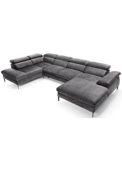 Szary duży narożnik z funkcją spania L8-R08 ze sklepu Edinos.pl w kategorii Narożniki - zdjęcie 188411501