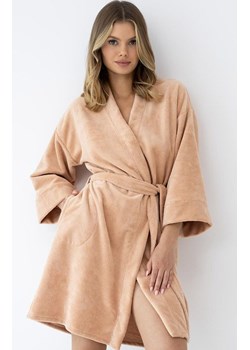Sensis krótki szlafrok damski Goldie, Kolor brudny róż, Rozmiar S/M, SENSIS ze sklepu Intymna w kategorii Szlafroki damskie - zdjęcie 188411594