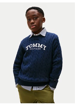 Tommy Hilfiger Kardigan KG0KG08953 Granatowy Regular Fit ze sklepu MODIVO w kategorii Swetry chłopięce - zdjęcie 188412232