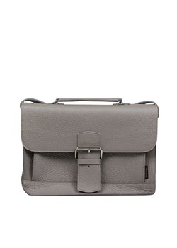 popielata torba skórzana na ramię i do ręki  Boston ze sklepu Słoń Torbalski w kategorii Listonoszki - zdjęcie 188412952