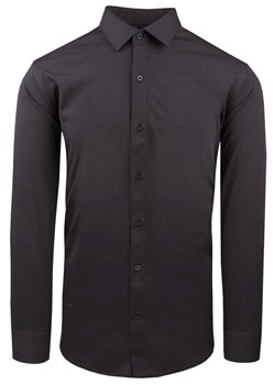 Elegancka Koszula z Dzianinowej Tkaniny -  Prosty Krój - Grafit KSDWPZNIgrafitRG ze sklepu JegoSzafa.pl w kategorii Koszule męskie - zdjęcie 188413112