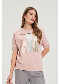 Bawełniana bluzka z nadrukiem ze sklepu Moodo.pl w kategorii Bluzki damskie - zdjęcie 188413303