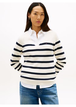 Tommy Hilfiger Sweter damski z dzianiny Kobiety Bawełna écru w paski ze sklepu vangraaf w kategorii Swetry damskie - zdjęcie 188413411