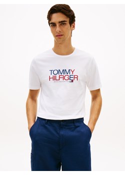 Tommy Hilfiger Koszulka męska Mężczyźni Bawełna biały nadruk ze sklepu vangraaf w kategorii T-shirty męskie - zdjęcie 188413413