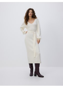 Reserved - Sukienka z wełną - złamana biel ze sklepu Reserved w kategorii Sukienki - zdjęcie 188413702