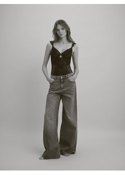 Reserved - Siateczkowe body z haftem - czarny ze sklepu Reserved w kategorii Bluzki damskie - zdjęcie 188413712