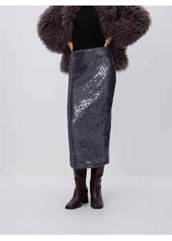 Reserved - Spódnica midi z cekinami - ciemnofioletowy ze sklepu Reserved w kategorii Spódnice - zdjęcie 188413881