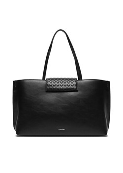 Torebka Calvin Klein Calvin Mini Quilt Medium Tote K60K611885 Czarny ze sklepu eobuwie.pl w kategorii Torby Shopper bag - zdjęcie 188416784