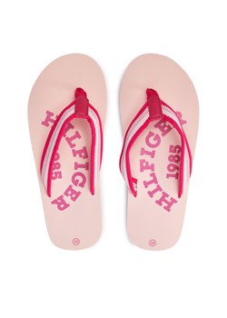 Japonki Tommy Hilfiger Logo Print Flip Flop T3A8-33294-0058 S Różowy ze sklepu eobuwie.pl w kategorii Klapki dziecięce - zdjęcie 188416870