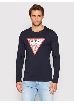 Guess Longsleeve M2YI31 I3Z11 Granatowy Slim Fit ze sklepu MODIVO w kategorii T-shirty męskie - zdjęcie 188418890