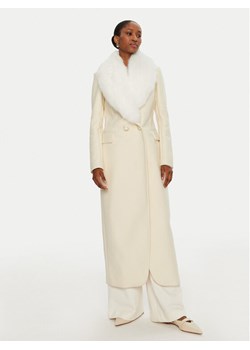 YES LONDON Płaszcz wełniany CD1184/ECO Écru Regular Fit ze sklepu MODIVO w kategorii Płaszcze damskie - zdjęcie 188418974