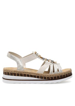 Rieker Sandały V7949-90 Srebrne rodowanie ze sklepu MODIVO w kategorii Sandały damskie - zdjęcie 188419161