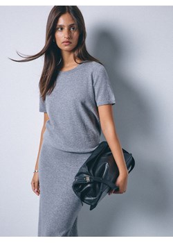 Mohito - Wełniany szary sweter - szary ze sklepu Mohito w kategorii Swetry damskie - zdjęcie 188422191