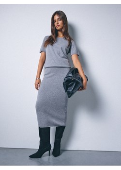 Mohito - Wełniana szara spódnica - szary ze sklepu Mohito w kategorii Spódnice - zdjęcie 188422221