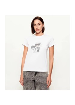 Karl Lagerfeld T-shirt IKON RS DUO | Regular Fit ze sklepu Gomez Fashion Store w kategorii Bluzki damskie - zdjęcie 188422714
