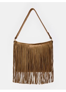 Mohito - Skórzana torebka z frędzlami - beżowy ze sklepu Mohito w kategorii Listonoszki - zdjęcie 188423463
