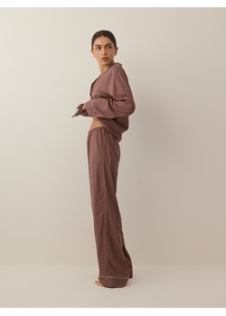 Reserved - Dwuczęściowa piżama z wiskozy - ciemnobrązowy ze sklepu Reserved w kategorii Piżamy damskie - zdjęcie 188423660