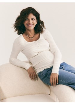 Reserved - Sweter z wiskozy - złamana biel ze sklepu Reserved w kategorii Swetry damskie - zdjęcie 188423712