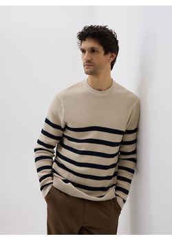Reserved - Strukturalny sweter w paski - beżowy ze sklepu Reserved w kategorii Swetry męskie - zdjęcie 188423740