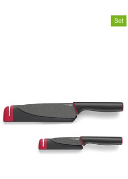 JosephJoseph 2-częściowy zestaw "Slice&amp;Sharpen" noży w kolorze czarno-czerwonym ze sklepu Limango Polska w kategorii Noże kuchenne - zdjęcie 188424414