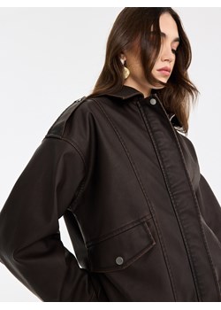 Mohito - Kurtka typu biker - ciemnobrązowy ze sklepu Mohito w kategorii Kurtki damskie - zdjęcie 188425094