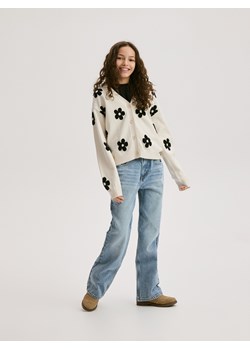 Reserved - Wzorzysty kardigan z wiskozą - wielobarwny ze sklepu Reserved w kategorii Swetry dziewczęce - zdjęcie 188425534