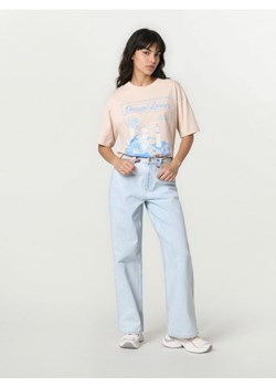 Sinsay - Jeansy wide leg z efektem sprania - niebieski ze sklepu Sinsay w kategorii Jeansy damskie - zdjęcie 188426010