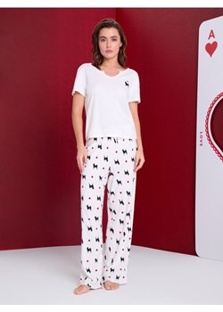 Sinsay - Bawełniana piżama dwuczęściowa - kremowy ze sklepu Sinsay w kategorii Piżamy damskie - zdjęcie 188426031