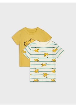 Sinsay - Bawełniana koszulka 2 pack The Lion King - kremowy ze sklepu Sinsay w kategorii Bluzki dziewczęce - zdjęcie 188426033