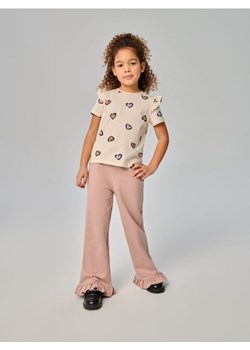 Sinsay - Spodnie french terry z falbaną - beżowy ze sklepu Sinsay w kategorii Spodnie dziewczęce - zdjęcie 188426052