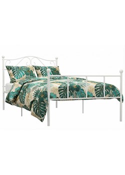 Białe pojedyncze łóżko metalowe 90x200 cm N6-M79 ze sklepu Edinos.pl w kategorii Łóżka i materace - zdjęcie 188426150