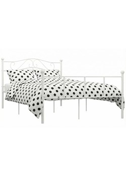 Białe minimalistyczne łóżko z metalu 140x200 cm P9-D84 ze sklepu Edinos.pl w kategorii Łóżka i materace - zdjęcie 188426153