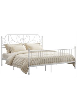 Białe metalowe łózko 160x200 cm T3-E45 ze sklepu Edinos.pl w kategorii Łóżka i materace - zdjęcie 188426162