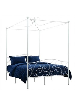 Białe metalowe łóżko rustykalne 140x200 cm G2-R94 ze sklepu Edinos.pl w kategorii Łóżka i materace - zdjęcie 188426171