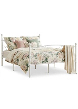 Białe rustykalne łóżko małżeńskie 160x200 cm R0-S95 ze sklepu Edinos.pl w kategorii Łóżka i materace - zdjęcie 188426183