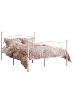 Białe metalowe łóżko w stylu retro 200x200 cm S1-W76 ze sklepu Edinos.pl w kategorii Łóżka i materace - zdjęcie 188426184