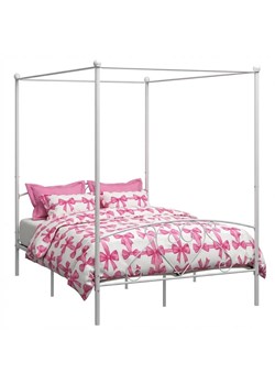 Białe metalowe łóżko w stylu rustykalnym 140x200 cm C1-H05 ze sklepu Edinos.pl w kategorii Łóżka i materace - zdjęcie 188426190