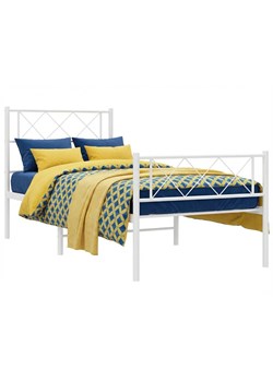 Białe metalowe łóżko loftowe 100x200 cm - Raffa ze sklepu Edinos.pl w kategorii Łóżka i materace - zdjęcie 188426212