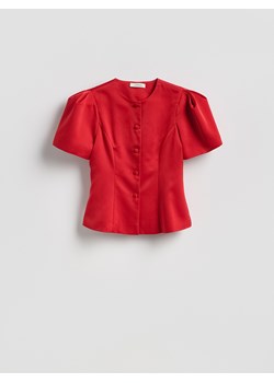 Reserved - Bluzka z bufkami - czerwony ze sklepu Reserved w kategorii Bluzki damskie - zdjęcie 188431461
