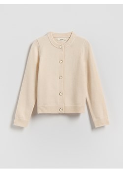 Reserved - Dzianinowy kardigan - kremowy ze sklepu Reserved w kategorii Swetry dziewczęce - zdjęcie 188431603