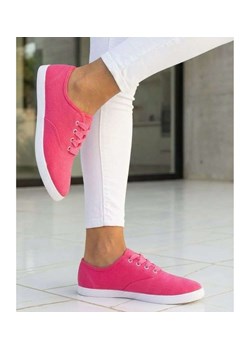 Sznurowane tenisówki damskie fuksja /D2-3 16254 T099/ ze sklepu Pantofelek24.pl w kategorii Trampki damskie - zdjęcie 188431753