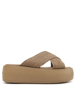 Klapki Calvin Klein Bubble Slide-Woven HW0HW01468 Brązowy ze sklepu eobuwie.pl w kategorii Klapki damskie - zdjęcie 188431754
